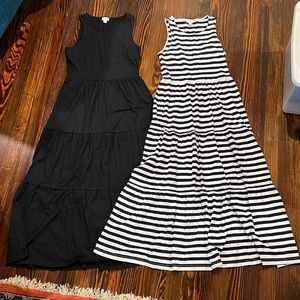 Set of two J.Crew Factory cotton tiered maxi dresses